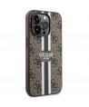 Guess GUHMP14LP4RPSW iPhone 14 Pro 6.1" brown/brown hardcase 4G Printed Stripes MagSafe