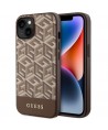 Guess GUHMP14MHGCFSEW iPhone 14 Plus 6.7" brown/brown hard case GCube Stripes MagSafe
