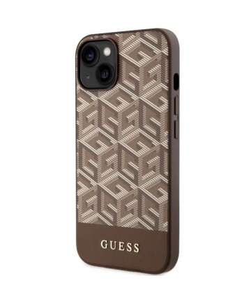 Guess GUHMP14MHGCFSEW iPhone 14 Plus 6.7" brown/brown hard case GCube Stripes MagSafe