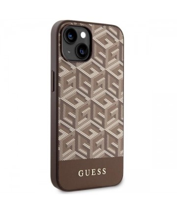 Guess GUHMP14MHGCFSEW iPhone 14 Plus 6.7" brown/brown hard case GCube Stripes MagSafe