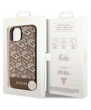 Guess GUHMP14MHGCFSEW iPhone 14 Plus 6.7" brown/brown hard case GCube Stripes MagSafe