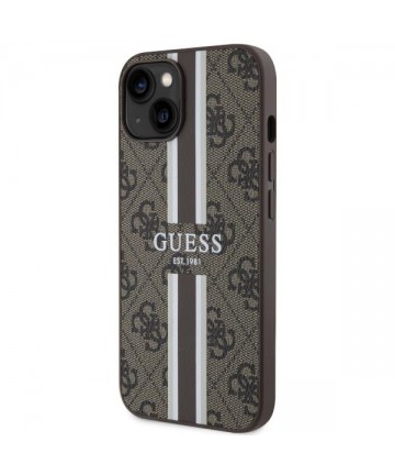 Guess GUHMP14MP4RPSW iPhone 14 Plus 6.7" brown/brown hardcase 4G Printed Stripes MagSafe