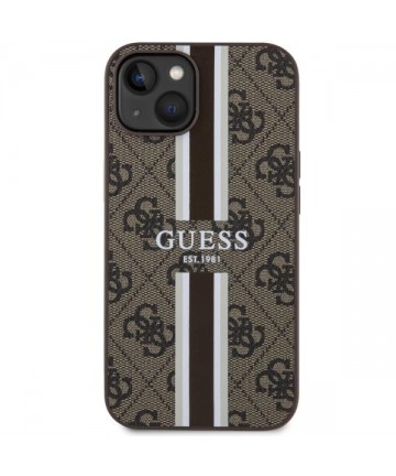 Guess GUHMP14MP4RPSW iPhone 14 Plus 6.7" brown/brown hardcase 4G Printed Stripes MagSafe