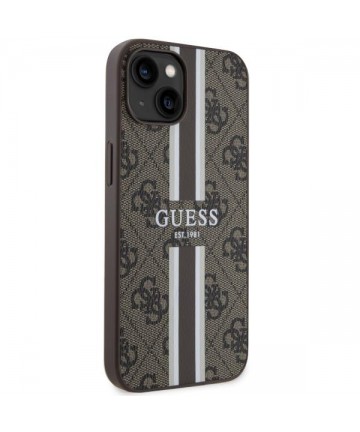 Guess GUHMP14MP4RPSW iPhone 14 Plus 6.7" brown/brown hardcase 4G Printed Stripes MagSafe