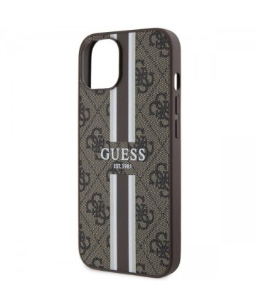 Guess GUHMP14MP4RPSW iPhone 14 Plus 6.7" brown/brown hardcase 4G Printed Stripes MagSafe