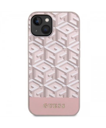 Guess GUHMP14SHGCFSEP iPhone 14 6.1" pink/pink hard case GCube Stripes MagSafe