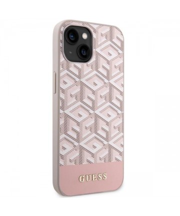 Guess GUHMP14SHGCFSEP iPhone 14 6.1" pink/pink hard case GCube Stripes MagSafe