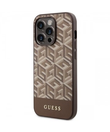 Guess GUHMP14XHGCFSEW iPhone 14 Pro Max 6.7" brown/brown hard case GCube Stripes MagSafe