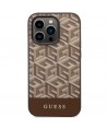 Guess GUHMP14XHGCFSEW iPhone 14 Pro Max 6.7" brown/brown hard case GCube Stripes MagSafe