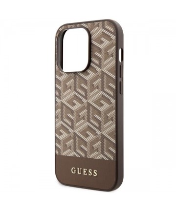 Guess GUHMP14XHGCFSEW iPhone 14 Pro Max 6.7" brown/brown hard case GCube Stripes MagSafe