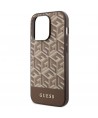 Guess GUHMP14XHGCFSEW iPhone 14 Pro Max 6.7" brown/brown hard case GCube Stripes MagSafe