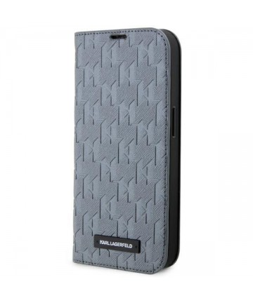 Karl Lagerfeld KLBKP14LSAKLHPG iPhone 14 Pro 6.1" bookcase silver/silver Saffiano Monogram