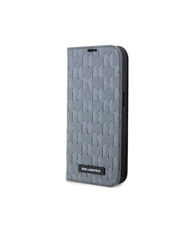 Karl Lagerfeld KLBKP14LSAKLHPG iPhone 14 Pro 6.1" bookcase silver/silver Saffiano Monogram