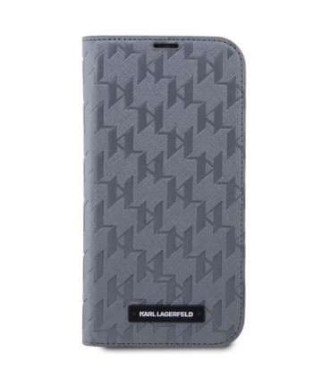 Karl Lagerfeld KLBKP14LSAKLHPG iPhone 14 Pro 6.1" bookcase silver/silver Saffiano Monogram