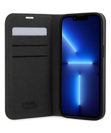 Karl Lagerfeld KLBKP14LSAKLHPG iPhone 14 Pro 6.1" bookcase silver/silver Saffiano Monogram