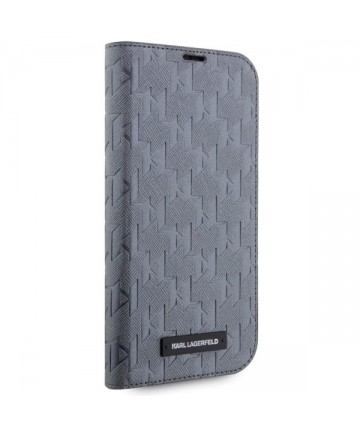 Karl Lagerfeld KLBKP14LSAKLHPG iPhone 14 Pro 6.1" bookcase silver/silver Saffiano Monogram