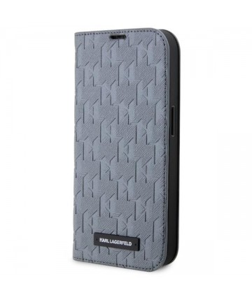 Karl Lagerfeld KLBKP14SSAKLHPG iPhone 14 6.1" bookcase silver/silver Saffiano Monogram