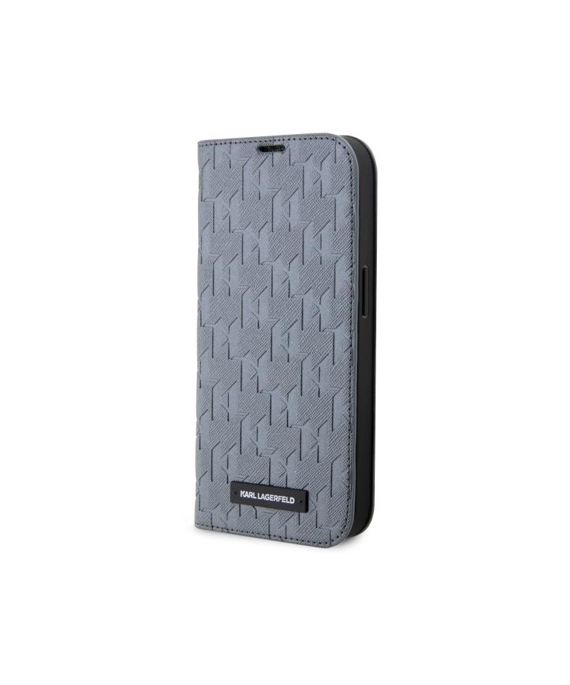 Karl Lagerfeld KLBKP14SSAKLHPG iPhone 14 6.1" bookcase silver/silver Saffiano Monogram