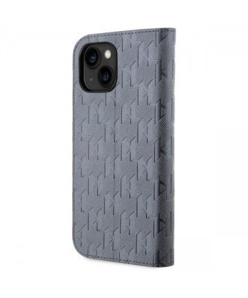 Karl Lagerfeld KLBKP14SSAKLHPG iPhone 14 6.1" bookcase silver/silver Saffiano Monogram