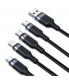 Joyroom Multi-Use Series S-A18 4in1 USB-A - USB-C / USB-C / Lightning / micro USB cable 1.2m - black