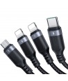 Joyroom Multi-Use Series S-A18 4in1 USB-A - USB-C / Lightning / Lightning / micro USB cable 1.2m - black