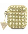 Guess GUA2HDGTPD AirPods 1/2 cover gold/gold Rhinestone Triangle Charm