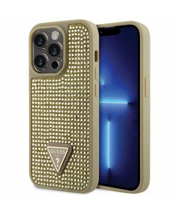 Guess GUHCP14LHDGTPD iPhone 14 Pro 6.1" gold/gold hardcase Rhinestone Triangle