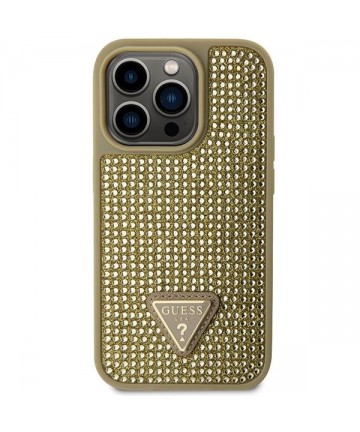 Guess GUHCP14LHDGTPD iPhone 14 Pro 6.1" gold/gold hardcase Rhinestone Triangle