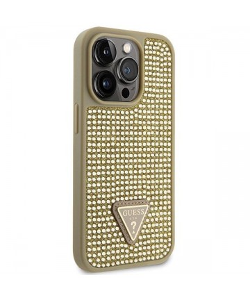 Guess GUHCP14LHDGTPD iPhone 14 Pro 6.1" gold/gold hardcase Rhinestone Triangle