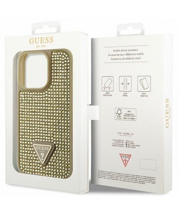 Guess GUHCP14LHDGTPD iPhone 14 Pro 6.1" gold/gold hardcase Rhinestone Triangle