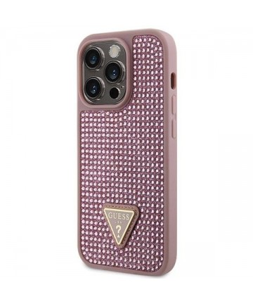 Guess GUHCP14LHDGTPP iPhone 14 Pro 6.1" pink/pink hardcase Rhinestone Triangle