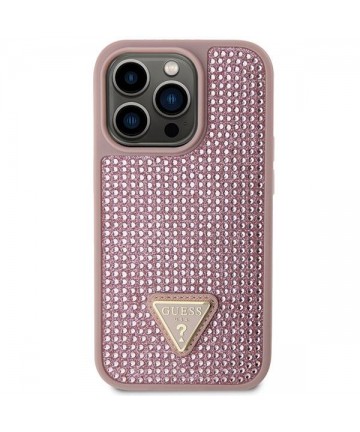 Guess GUHCP14LHDGTPP iPhone 14 Pro 6.1" pink/pink hardcase Rhinestone Triangle