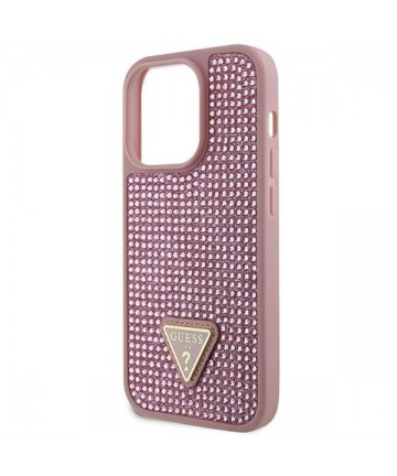 Guess GUHCP14LHDGTPP iPhone 14 Pro 6.1" pink/pink hardcase Rhinestone Triangle