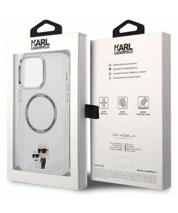 Karl Lagerfeld KKLHMP13XHNKCIT iPhone 13 Pro Max 6.7" hardcase transparent Iconic Karl&Choupette Magsafe