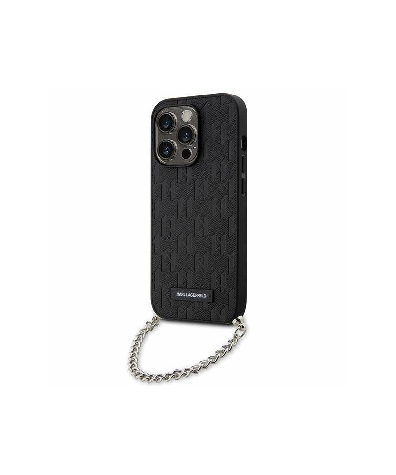 Karl Lagerfeld KLHCP14LSACKLHPK iPhone 14 Pro 6.1" black/black hardcase Saffiano Monogram Chain