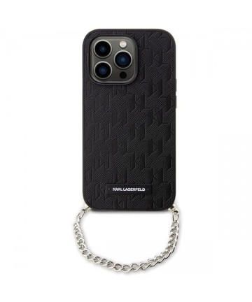 Karl Lagerfeld KLHCP14LSACKLHPK iPhone 14 Pro 6.1" black/black hardcase Saffiano Monogram Chain