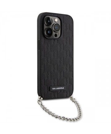 Karl Lagerfeld KLHCP14LSACKLHPK iPhone 14 Pro 6.1" black/black hardcase Saffiano Monogram Chain