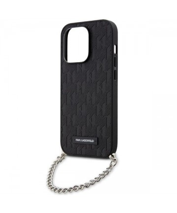 Karl Lagerfeld KLHCP14LSACKLHPK iPhone 14 Pro 6.1" black/black hardcase Saffiano Monogram Chain
