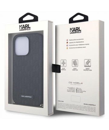 Karl Lagerfeld KLHCP14LSACKLHPK iPhone 14 Pro 6.1" black/black hardcase Saffiano Monogram Chain