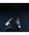 USB-A Cable - Lightning Wozinsky WUALC2 with LED Display 2.4A 2m - Black