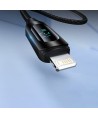 USB-A Cable - Lightning Wozinsky WUALC2 with LED Display 2.4A 2m - Black