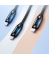 USB-A Cable - Lightning Wozinsky WUALC2 with LED Display 2.4A 2m - Black