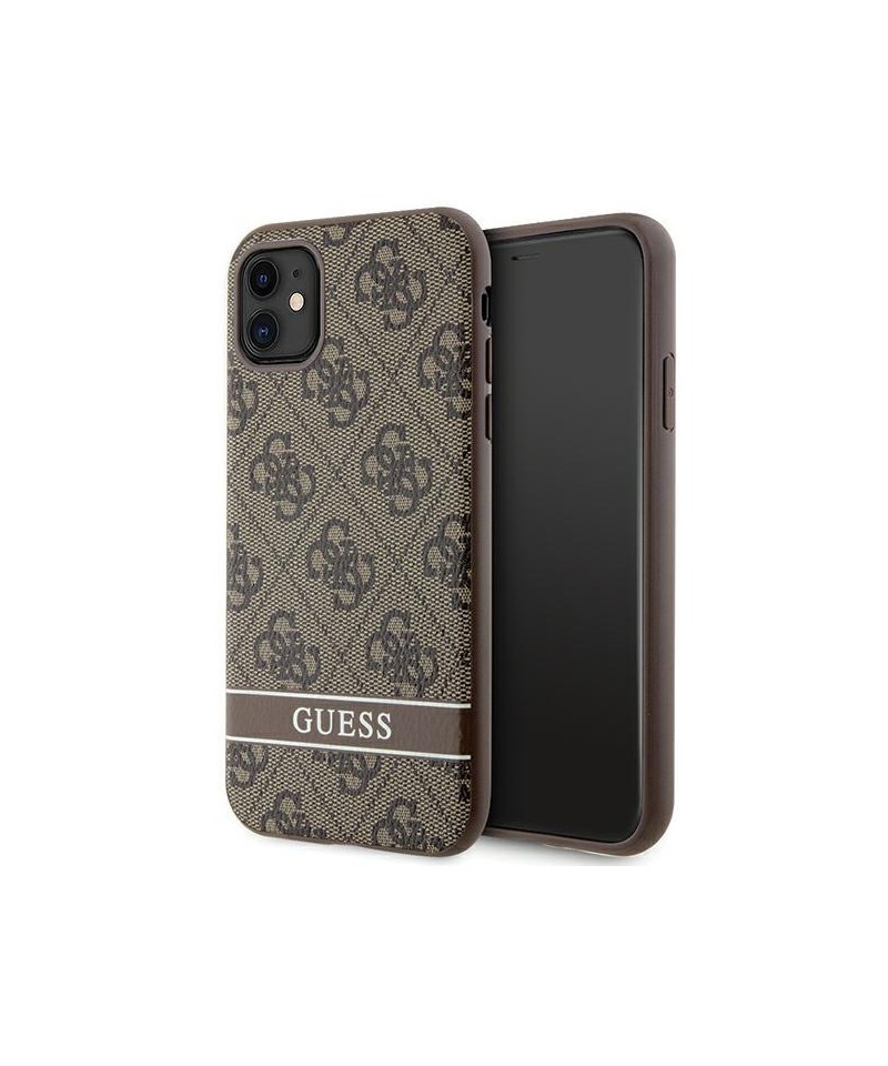 Guess GUHCN61P4SNW iPhone 11 / Xr brown/brown hardcase 4G Stripe