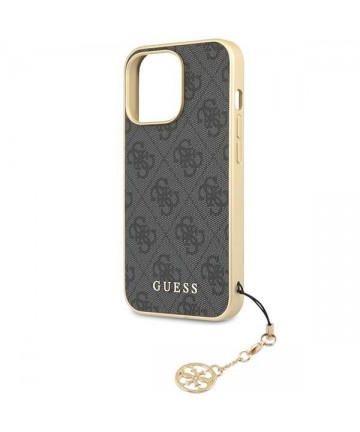 Guess 4G Charms Collection case for iPhone 14 Pro Max - gray