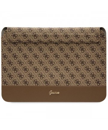 Guess 4G Stripe Metal Logo case for a 14" laptop - brown
