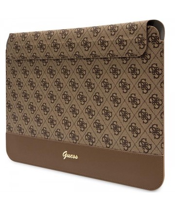 Guess 4G Stripe Metal Logo case for a 14" laptop - brown