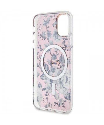Guess GUHMN61HCFWSP iPhone 11 / Xr 6.1" pink/pink hardcase Flower MagSafe