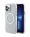 Guess Metal Outline Magsafe case for iPhone 12 / iPhone 12 Pro - silver