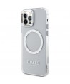 Guess Metal Outline Magsafe case for iPhone 12 / iPhone 12 Pro - silver