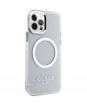Guess Metal Outline Magsafe case for iPhone 12 / iPhone 12 Pro - silver